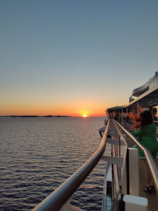 Sonnenuntergang mit der Silver Spirit