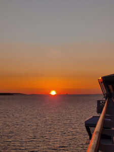 Sonnenuntergang mit der Silver Spirit