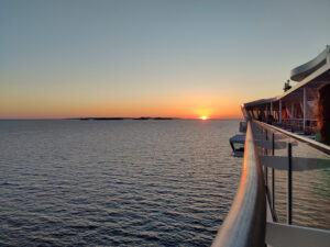 Sonnenuntergang mit der Silver Spirit