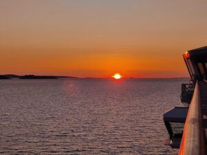 Sonnenuntergang mit der Silver Spirit