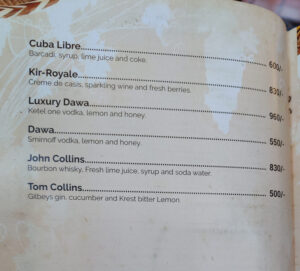 Cocktailkarte