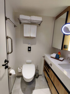 Toilette und Handtuchstange