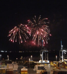 Feuerwerk nach der Taufe
