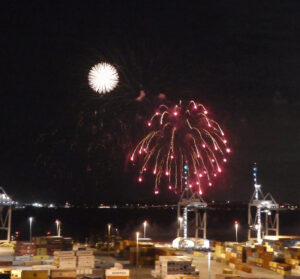 Feuerwerk nach der Taufe