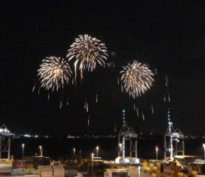 Feuerwerk nach der Taufe