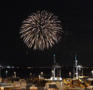 Feuerwerk nach der Taufe