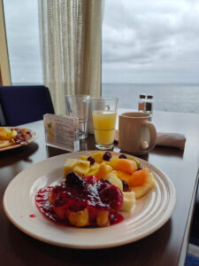 Waffel und Obst