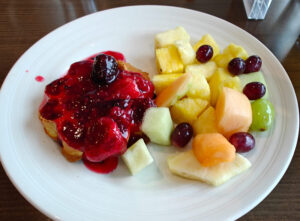 Waffel und Obst
