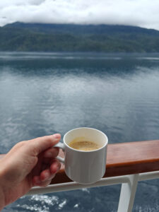 Kaffee in der Kabine