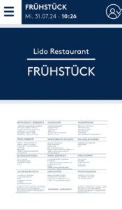 Frühstückskarte Lido