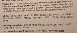 verwirrende Shuttlebus-Zeiten