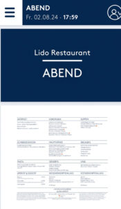 Abendessen im Lido
