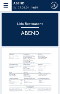 Abendessen Lido