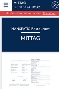 Hanseatic Mittagessen