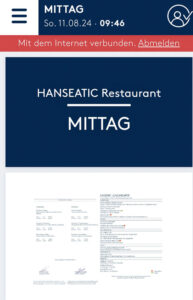 Hanseatic Mittagessen