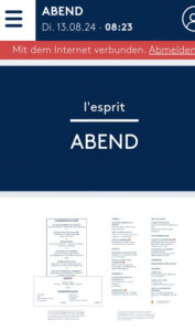 l´esprit Abendessen