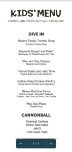 Kids Menu