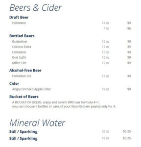 Buffet Bar List