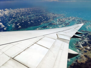 Kreisen über den Bahamas