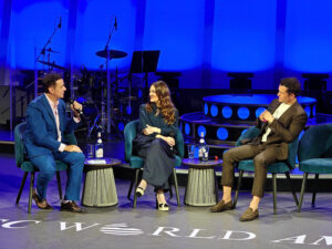 Kris Anderson mit Drew Barrymore und Orlando Bloom