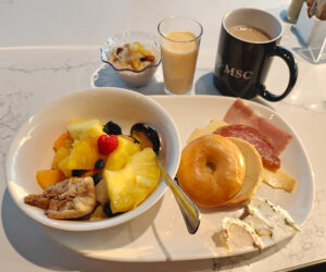 letztes Frühstück an Bord