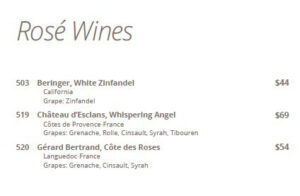 Weinkarte