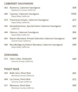 Weinkarte