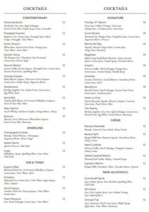 General Bar Menu