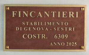 Bauschild der Werft