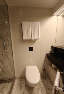 Toilette und Handtuchstange