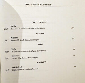 Weinkarte