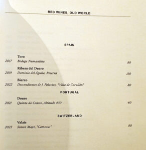 Weinkarte