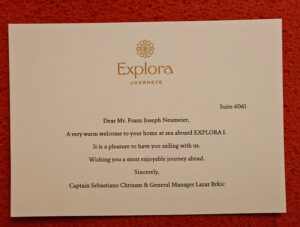 persönliche Begrüßung durch Kapitän und General Manager