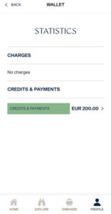 Credits auf dem Bordkonto