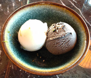 Coconut Sorbet / Roasted Black Seasame Ice Cream
