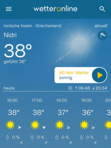 die heutige Temperatur