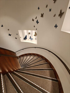Treppe zwischen Grand Plaza und Deck 2