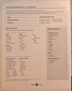 Room Service Frühstück