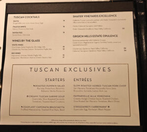 Tuscan Restaurant Abendessen