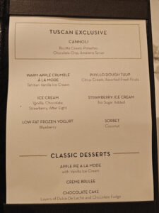 Tuscan Restaurant Dessert