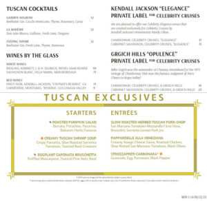 Speisekarte Muster Tuscan