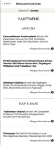 130 Jahre Menü