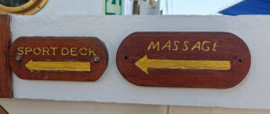 Aufgang zum Sport Deck und Massage